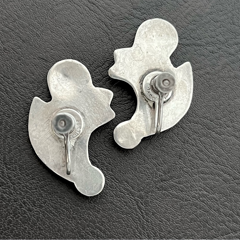 Los Castillo signed sterling silver 925 screw back earrings - Picture 3 of 6